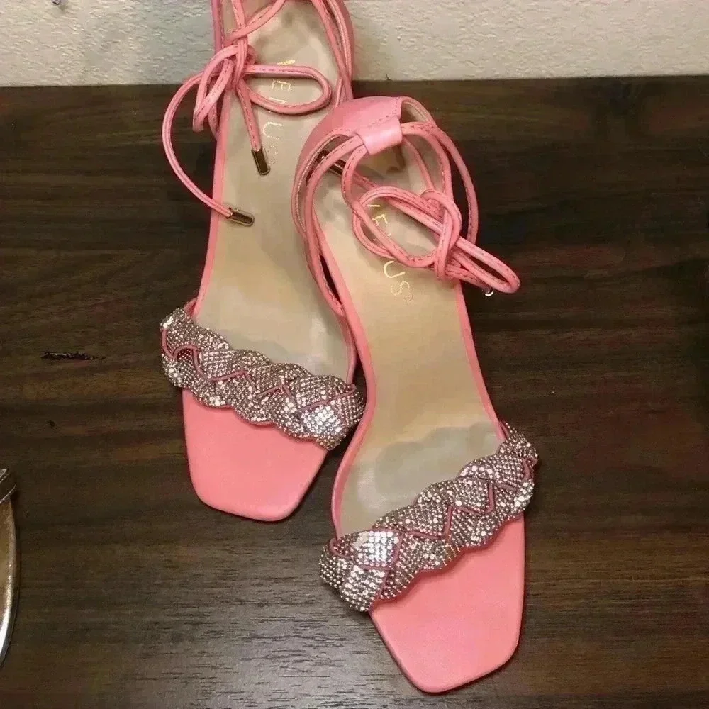 VENUS Pretty in Pink Open Toe Heels